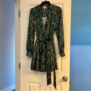 On 34th Floral Green Long Sleeve Dress